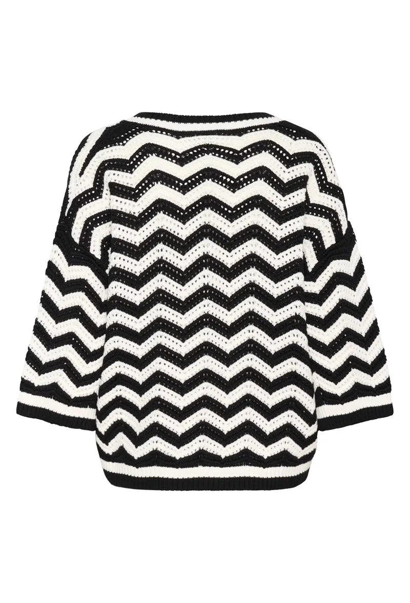 KAFFE KAlaina Knit Pullover Black/Chalk