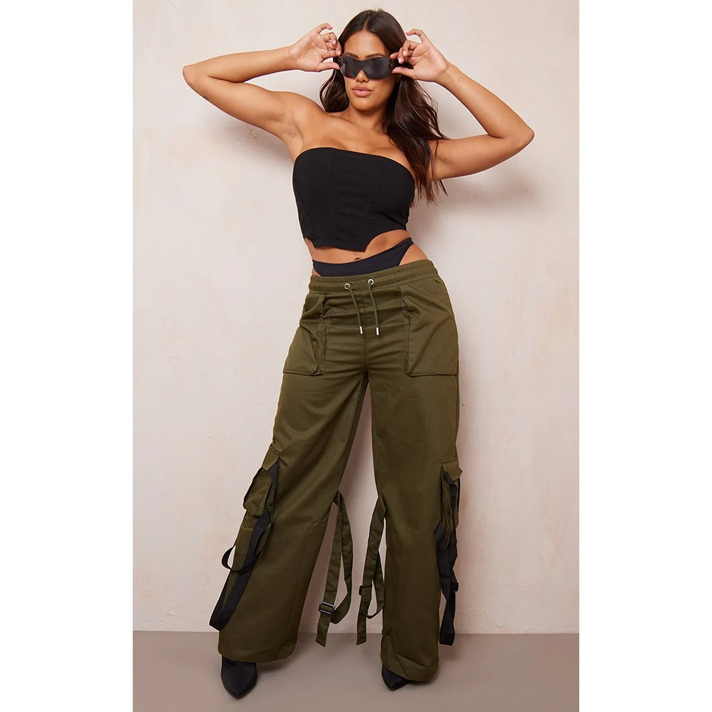 Khaki Utility Cargo Trousers