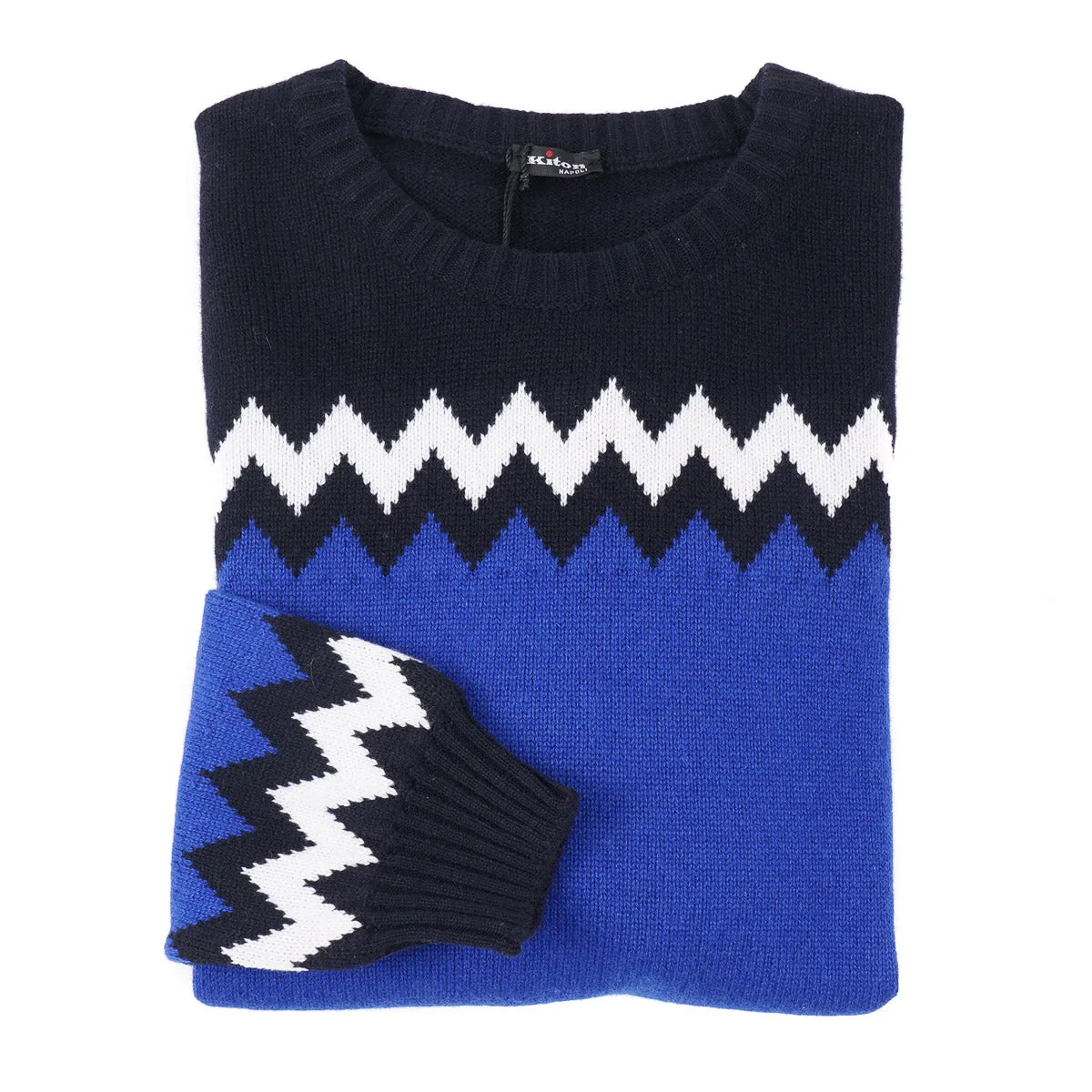 Kiton Slim-Fit Chevron Cashmere Sweater