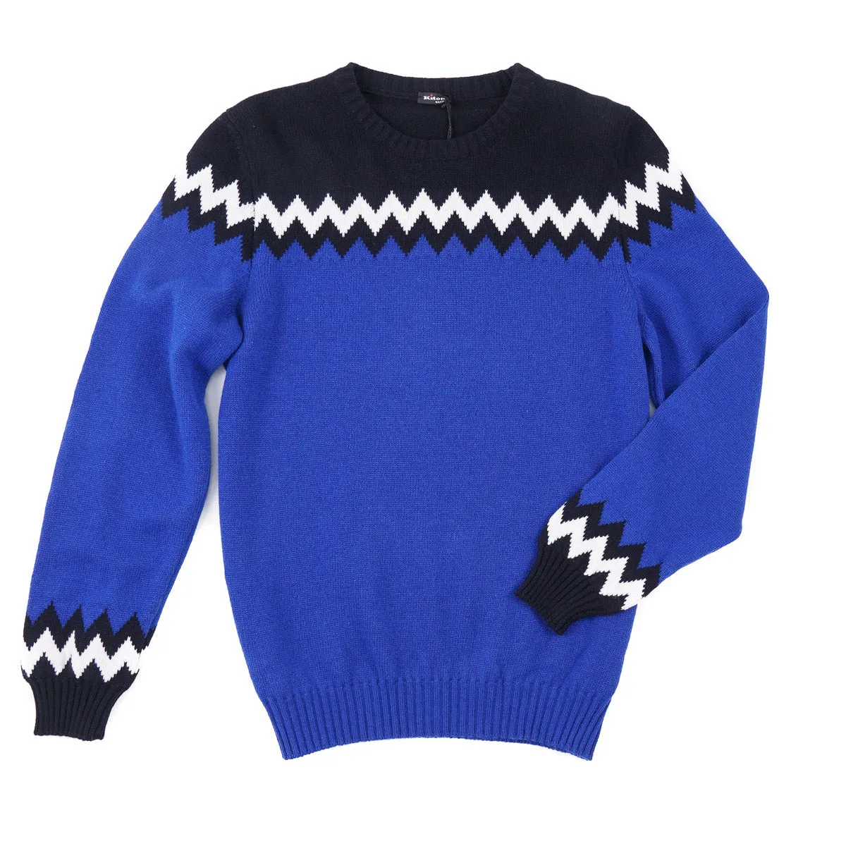 Kiton Slim-Fit Chevron Cashmere Sweater