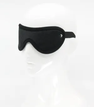 Love in Leather Black Soft Faux Fur Blindfold with Soft Black Edging One Size-Black