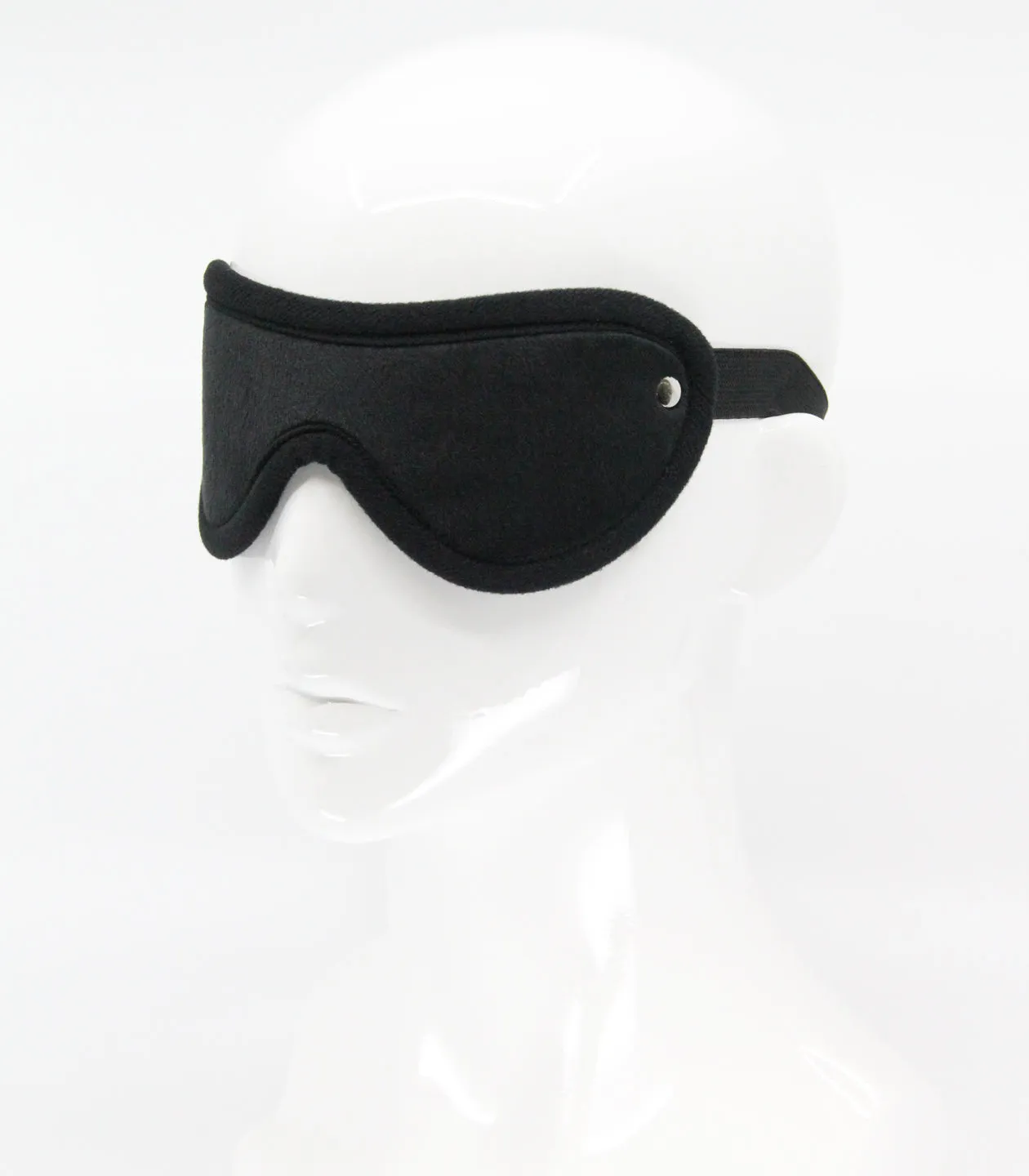 Love in Leather Black Soft Faux Fur Blindfold with Soft Black Edging One Size-Black