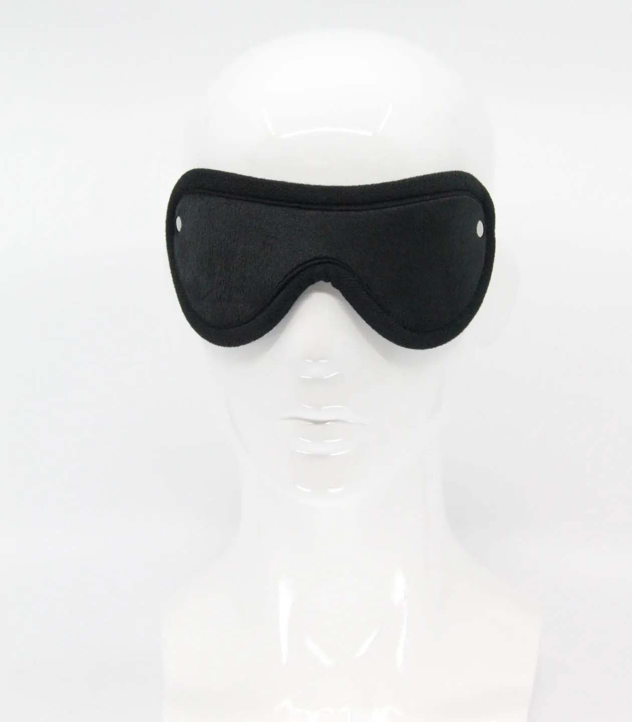 Love in Leather Black Soft Faux Fur Blindfold with Soft Black Edging One Size-Black