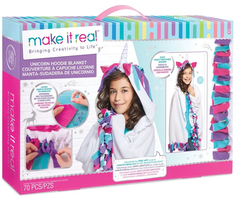 Make It Real Unicorn Hoodie Blanket