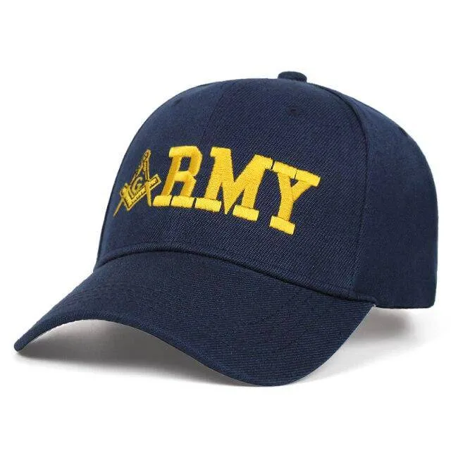 Master Mason Blue Lodge Baseball Cap - ARMY Compass and Square G