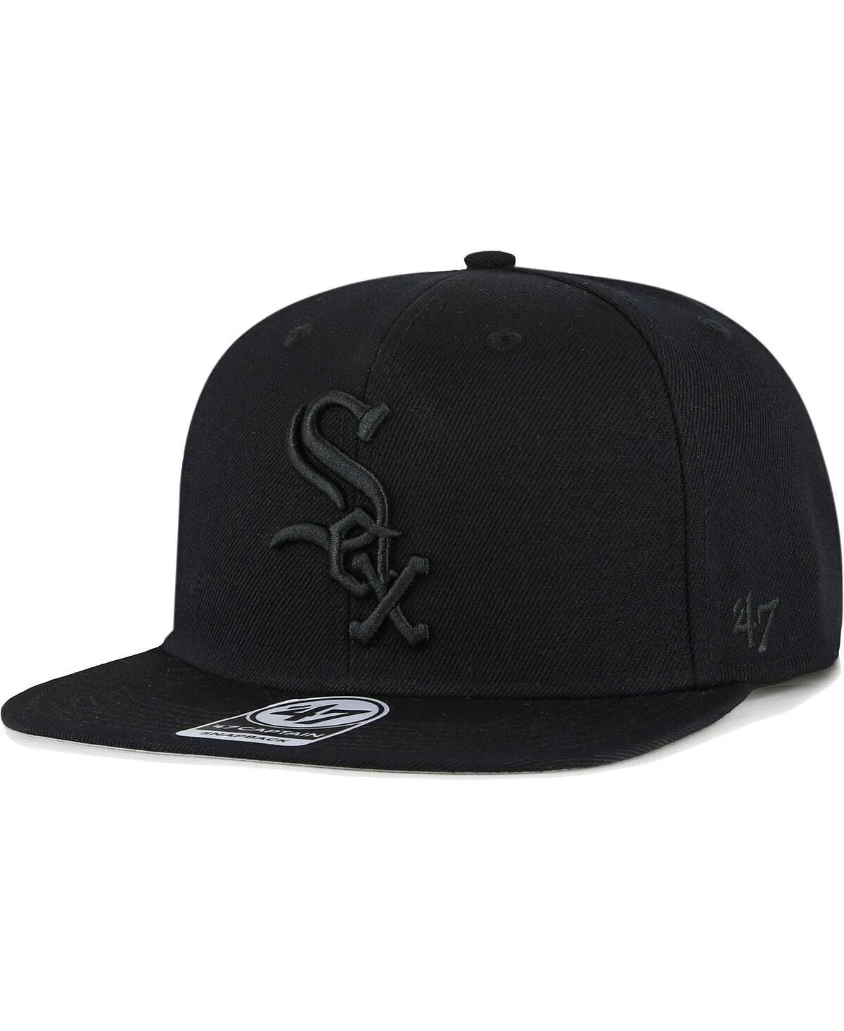 Men's Chicago White Sox Black-on-Black Sure Shot Captain Snapback '47 Brand Cap