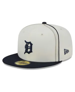 Men's Cream, Navy Detroit Tigers Chrome Sutash 59FIFTY Hat. New Era