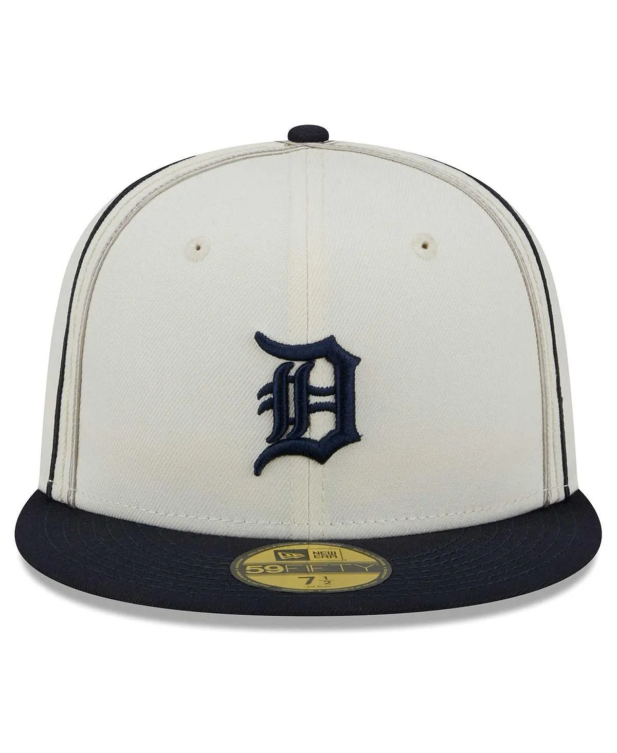 Men's Cream, Navy Detroit Tigers Chrome Sutash 59FIFTY Hat. New Era