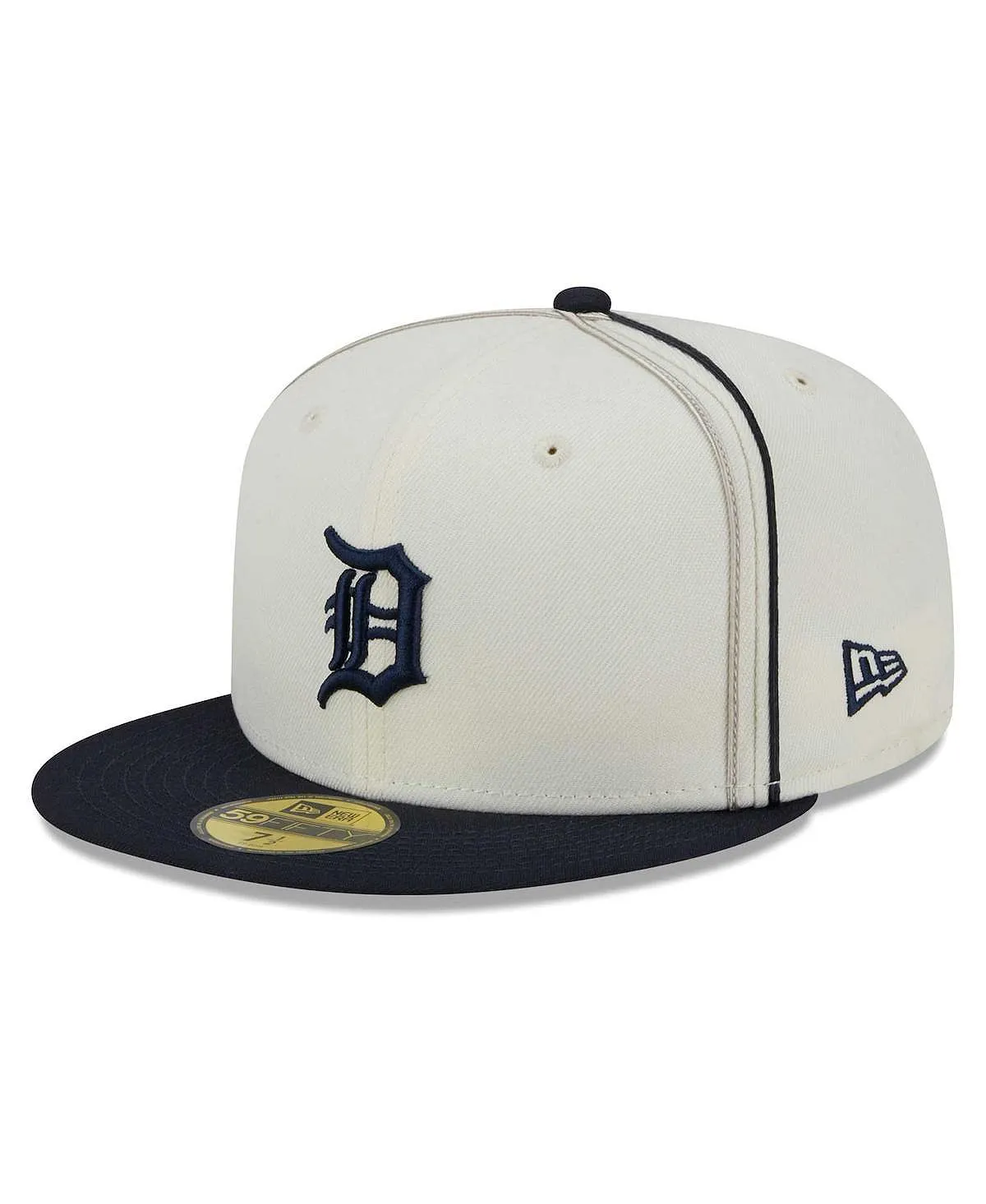 Men's Cream, Navy Detroit Tigers Chrome Sutash 59FIFTY Hat. New Era