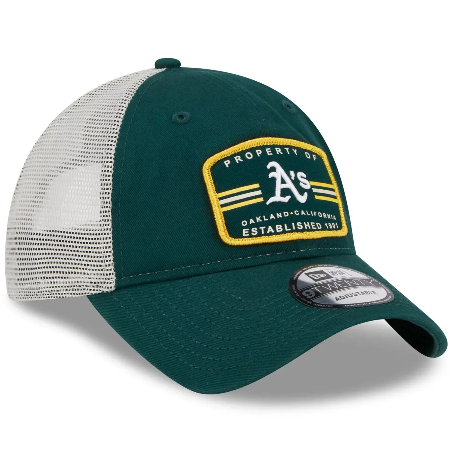 Men's New Era Green Oakland Athletics Property Trucker 9TWENTY Snapback Cap