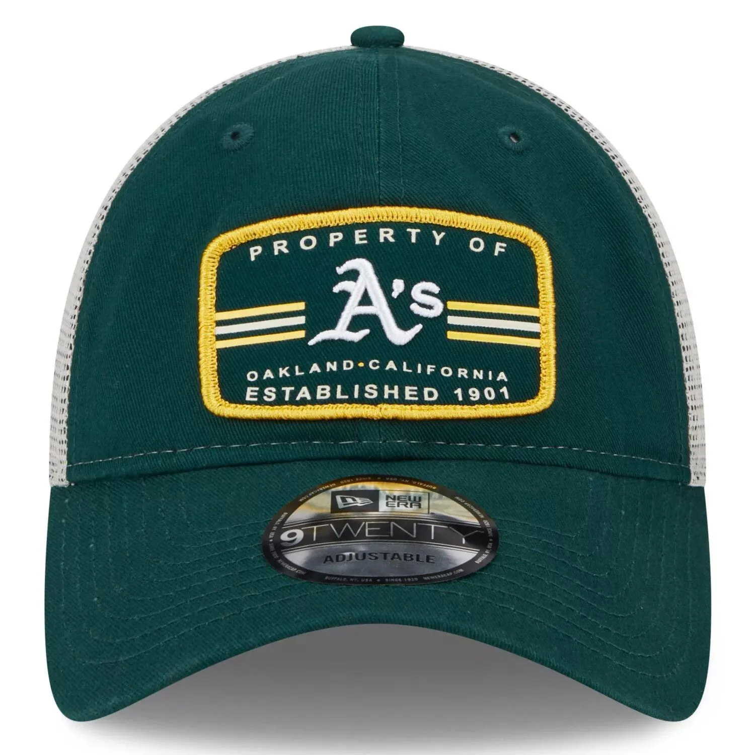 Men's New Era Green Oakland Athletics Property Trucker 9TWENTY Snapback Cap
