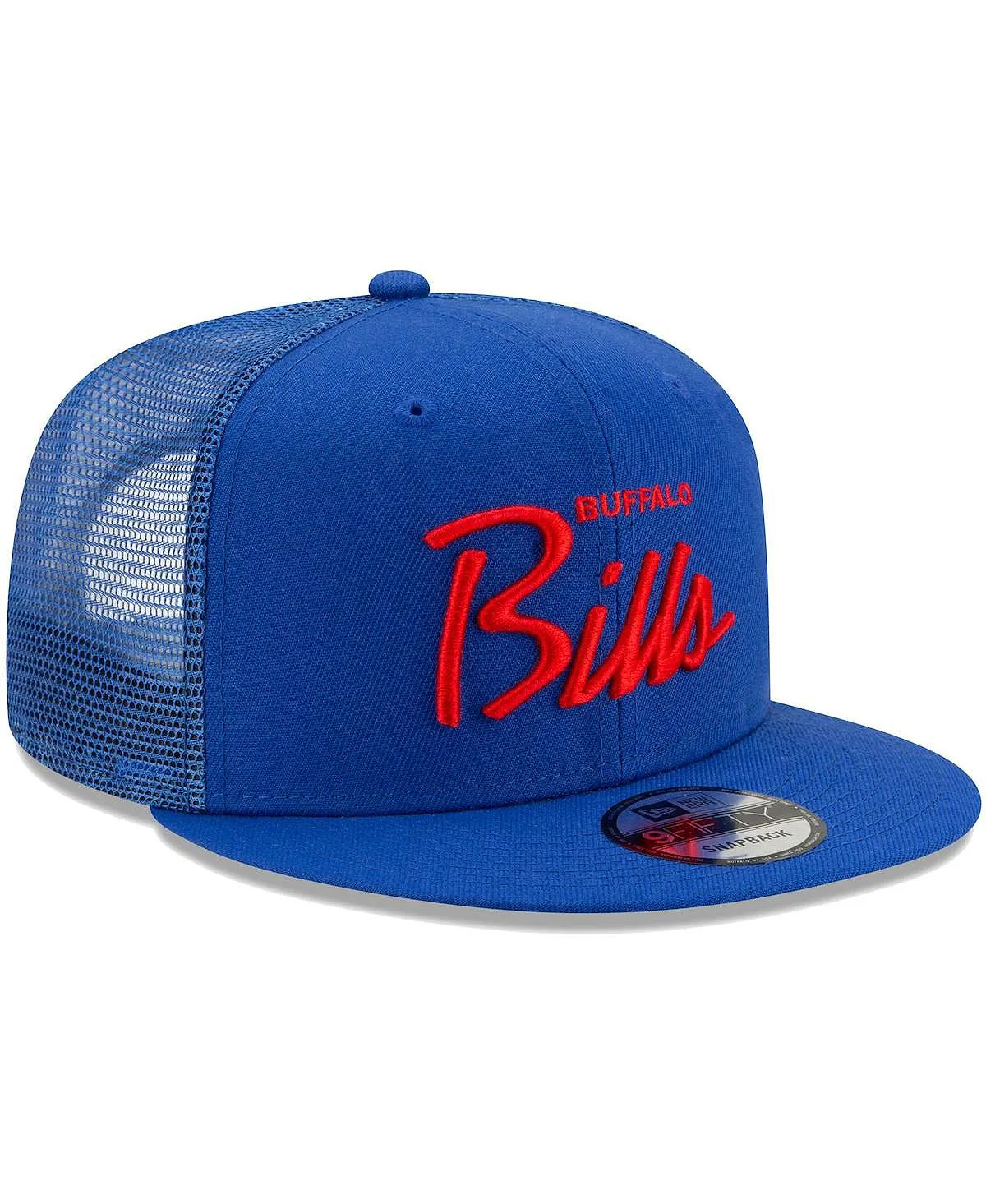 Men's Royal Buffalo Bills Script Trucker 9FIFTY New Era Snapback Cap