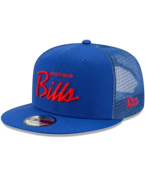 Men's Royal Buffalo Bills Script Trucker 9FIFTY New Era Snapback Cap