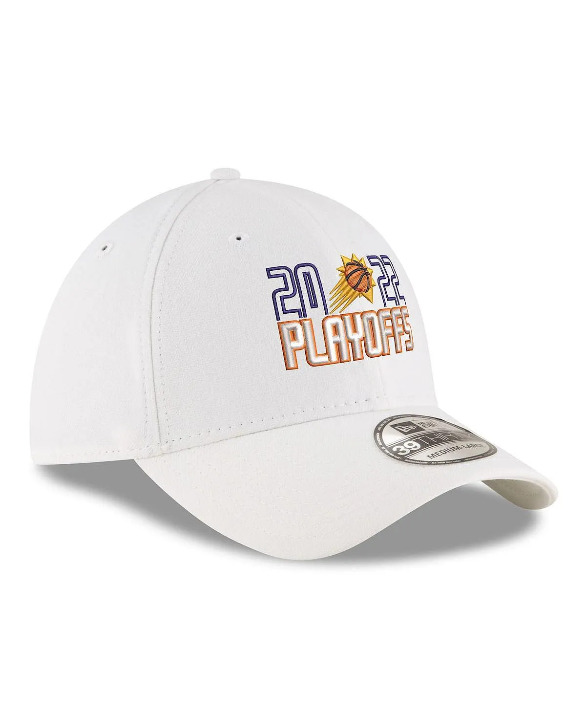 Men's White Phoenix Suns 2022 NBA Playoffs Bubble Letter Cap 39THIRTY Flex Hat New Era