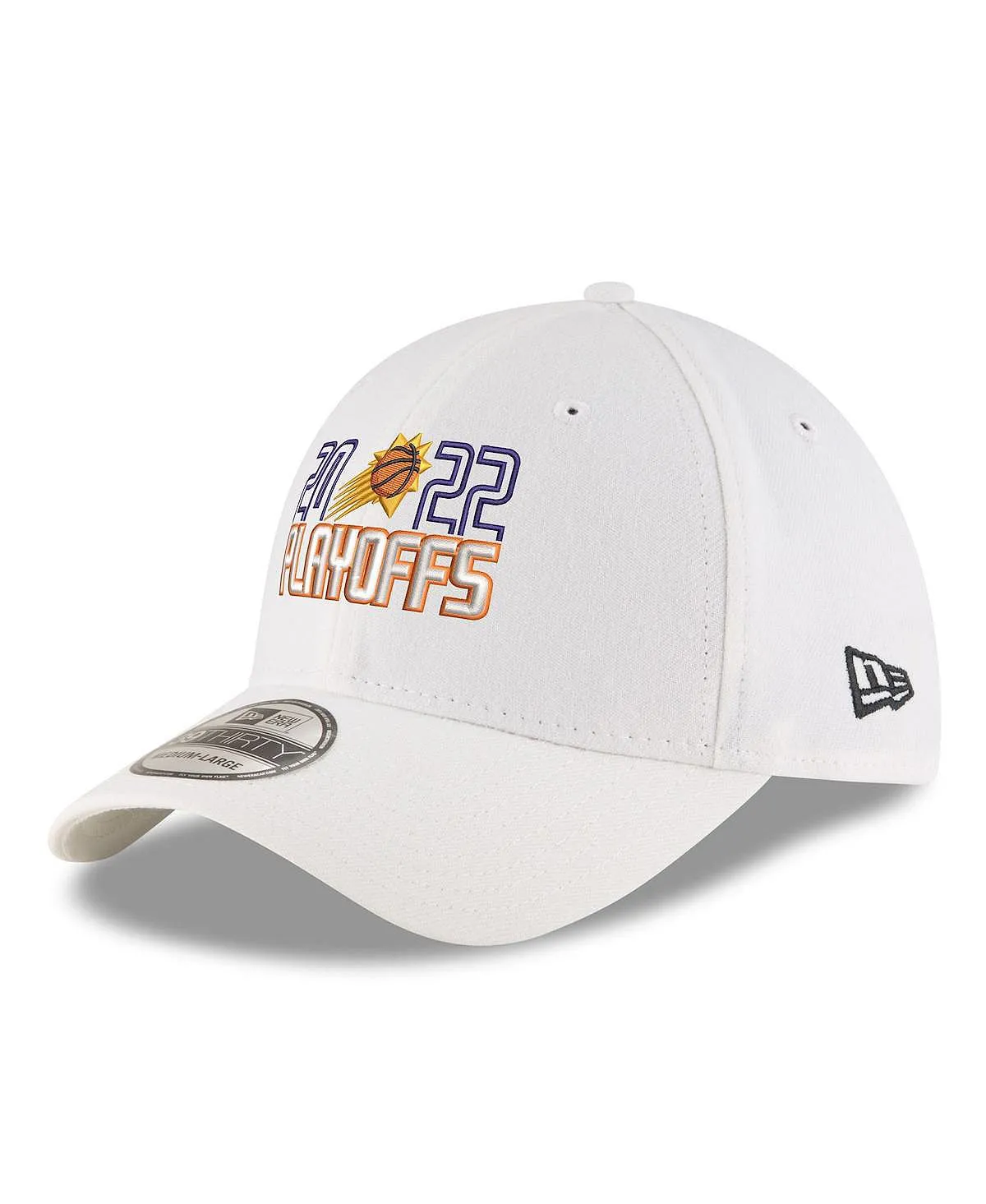 Men's White Phoenix Suns 2022 NBA Playoffs Bubble Letter Cap 39THIRTY Flex Hat New Era