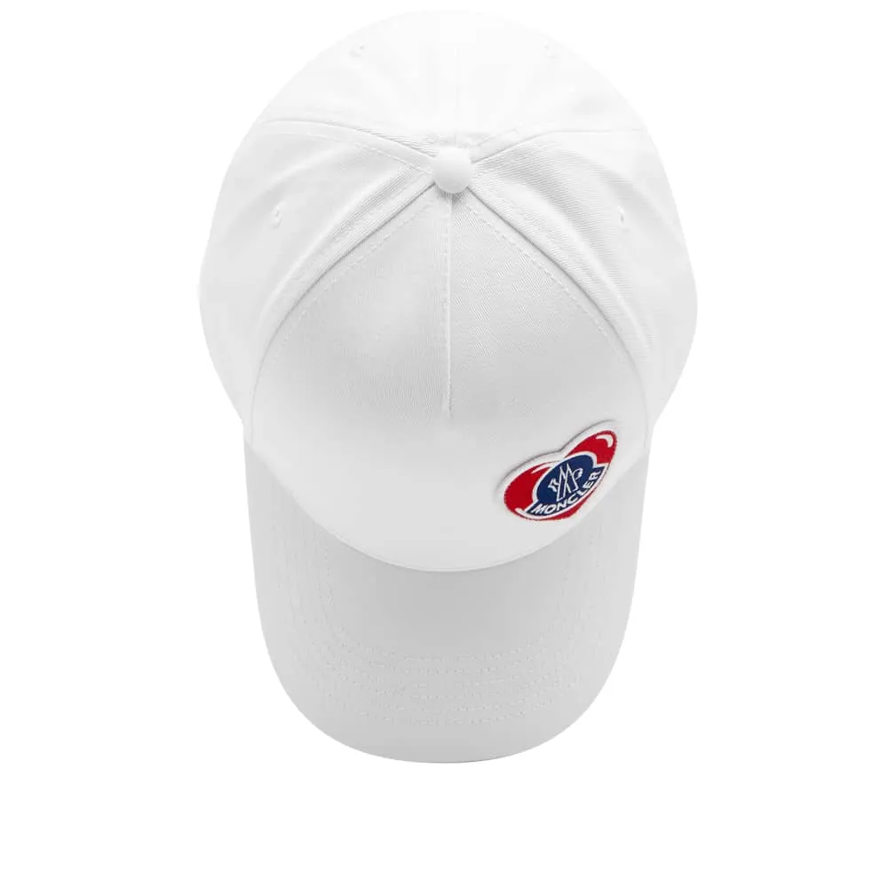 Moncler Baseball Cap with Heart Logo, White
