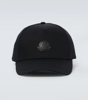 Moncler cotton baseball cap, black