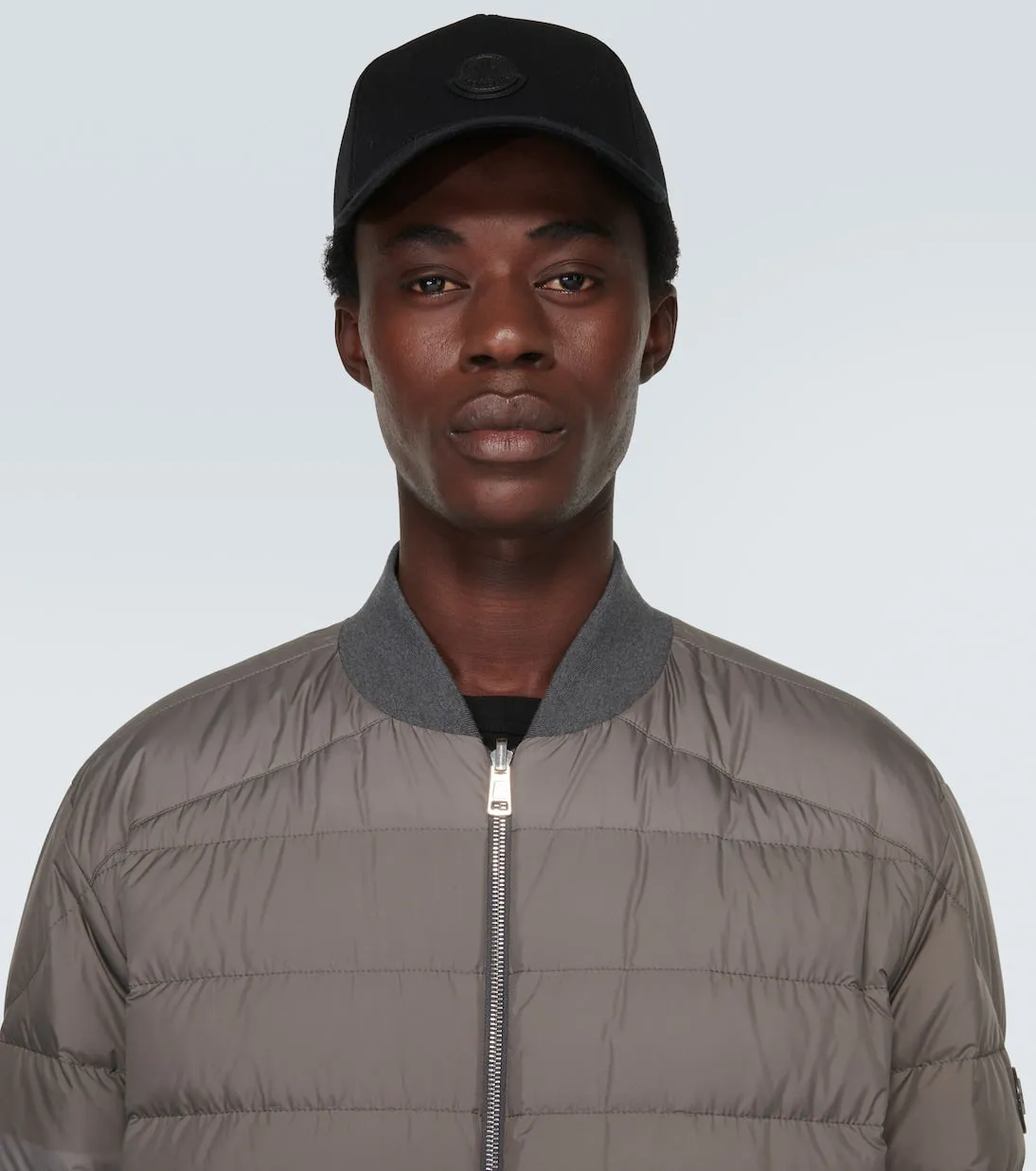 Moncler cotton baseball cap, black