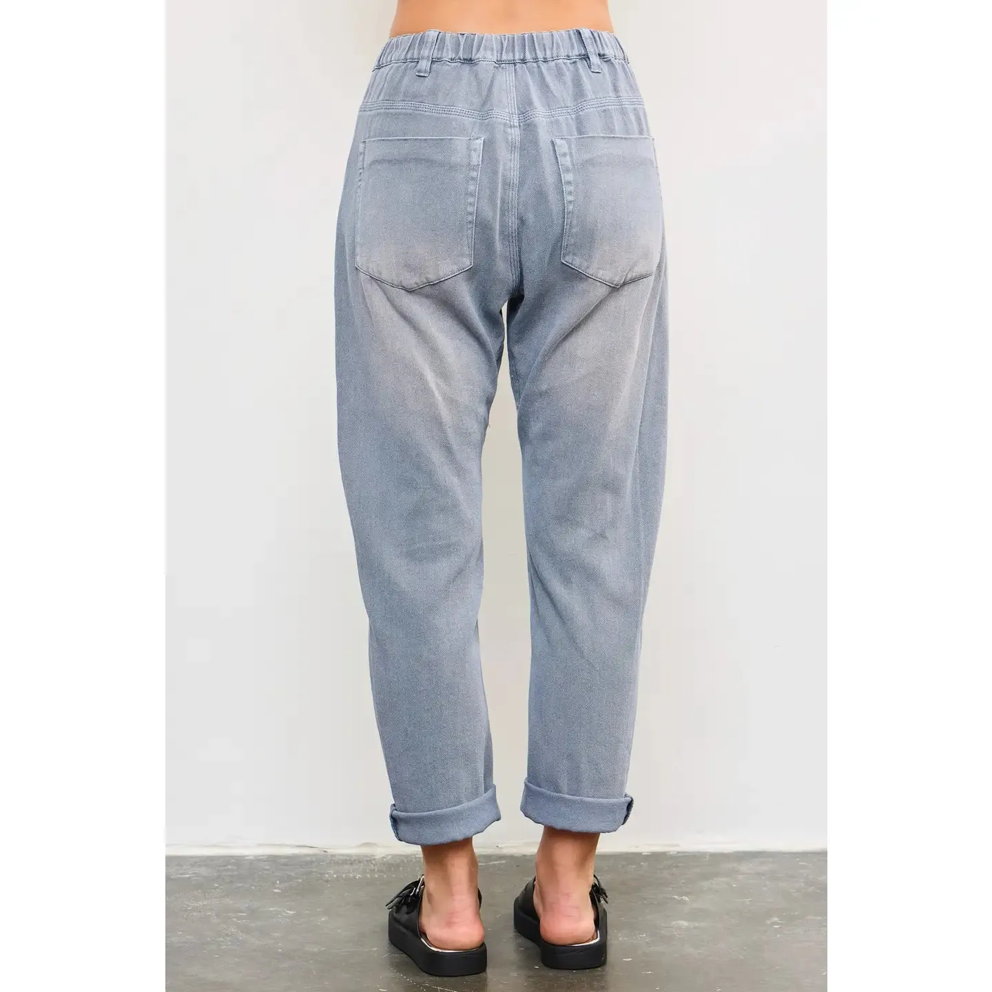 MS FRONT TIE DENIM PANTS