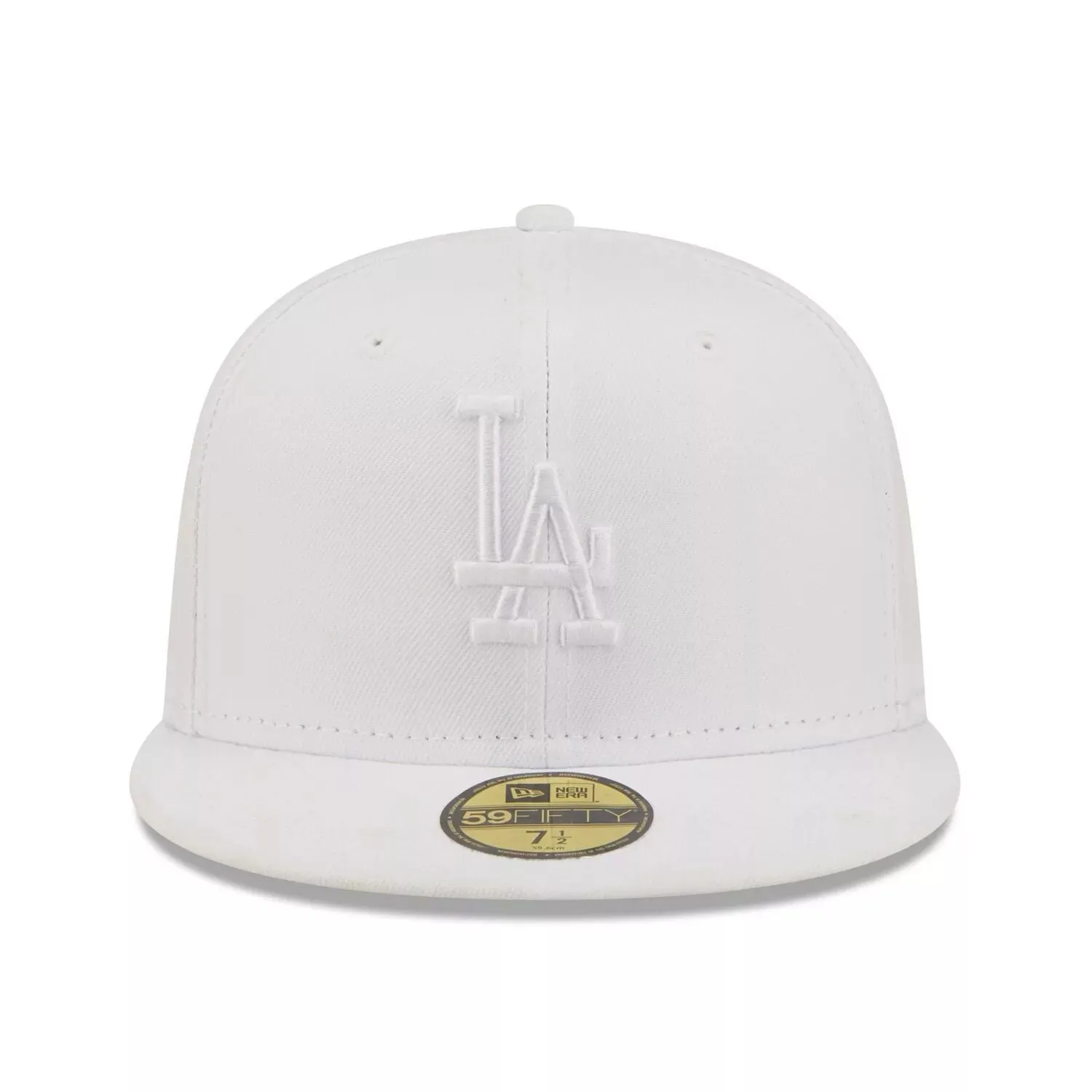 New Era Men's Fitted Cap Los Angeles Dodgers White on White 59FIFTY