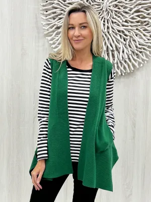 Pia Long Line Vest - Emerald