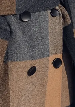 Pre Order:  Plaid Double Breasted Belted Coat