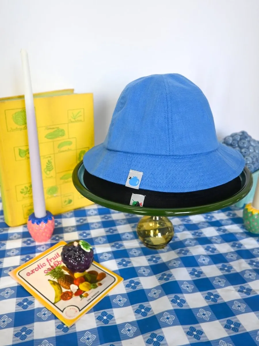 "Tutti Frutti" Linen bucket hat - Blueberry