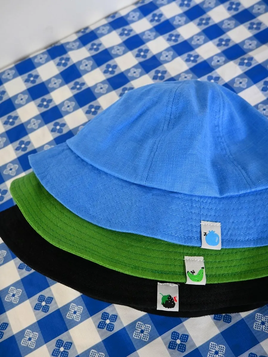 "Tutti Frutti" Linen bucket hat - Blueberry