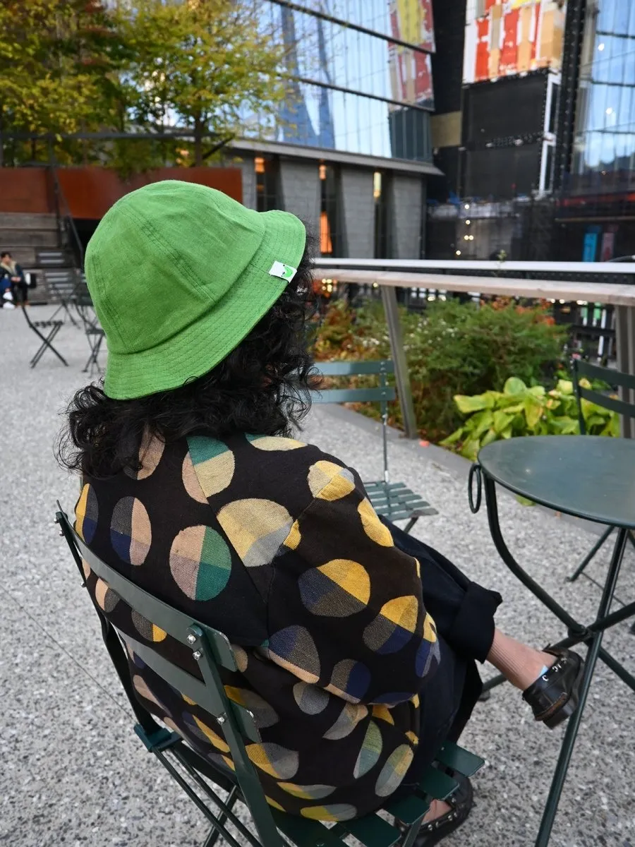 "Tutti Frutti" Linen bucket hat - Blueberry
