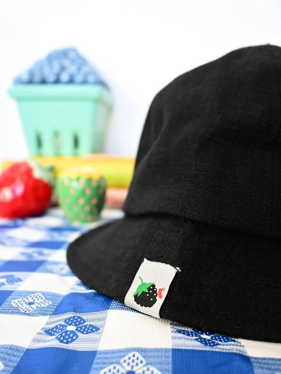 "Tutti Frutti" Linen bucket hat - Blueberry
