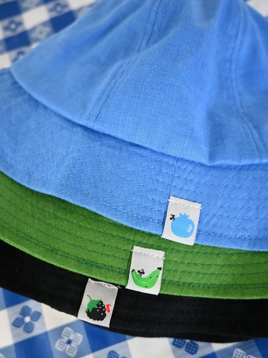 "Tutti Frutti" Linen bucket hat - Blueberry