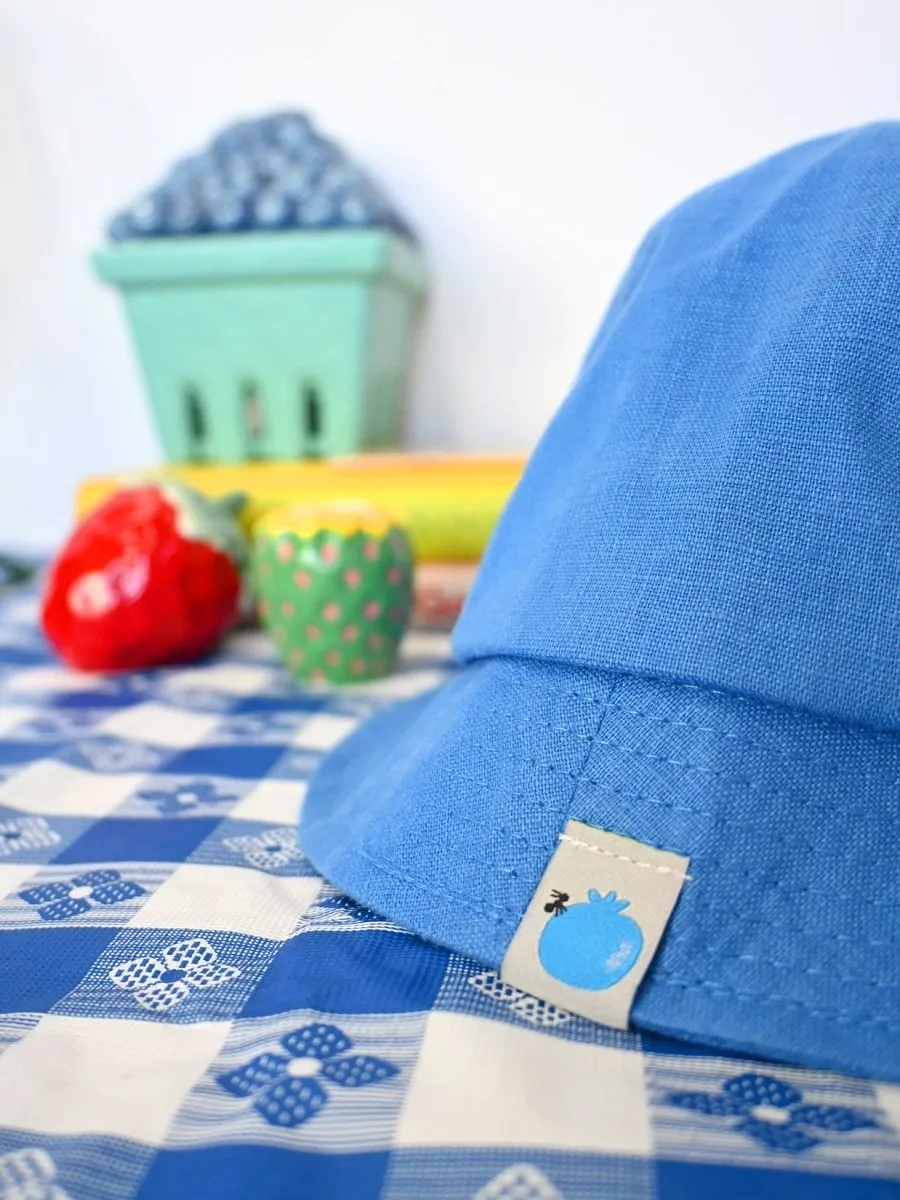 "Tutti Frutti" Linen bucket hat - Blueberry