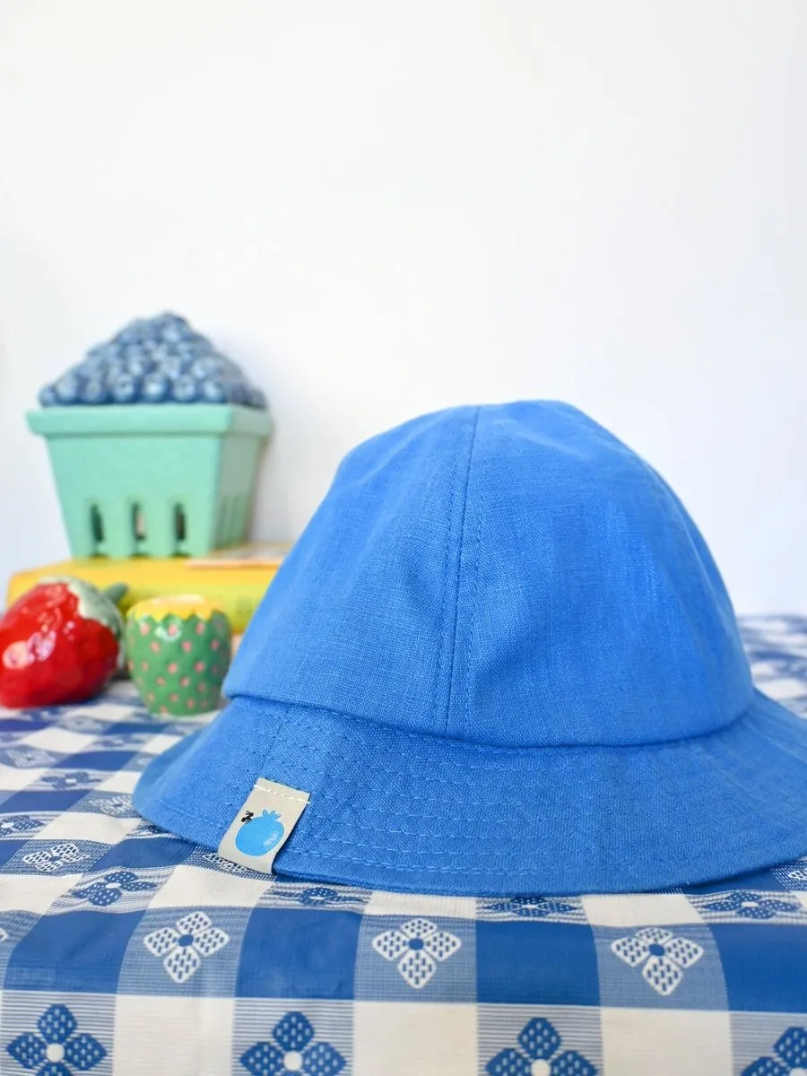 "Tutti Frutti" Linen bucket hat - Blueberry