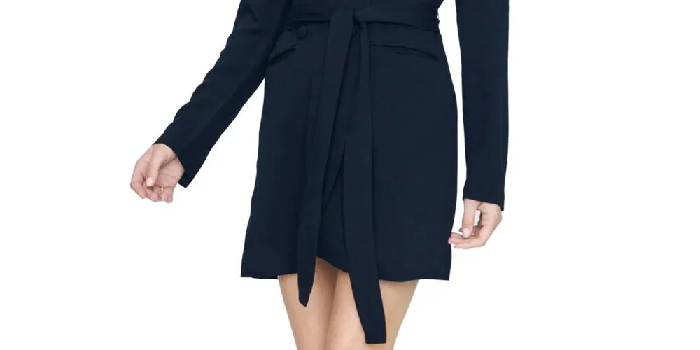 Sanctuary Women's Show Stopper Double Breasted Belted Mini Dress Black Size Medium