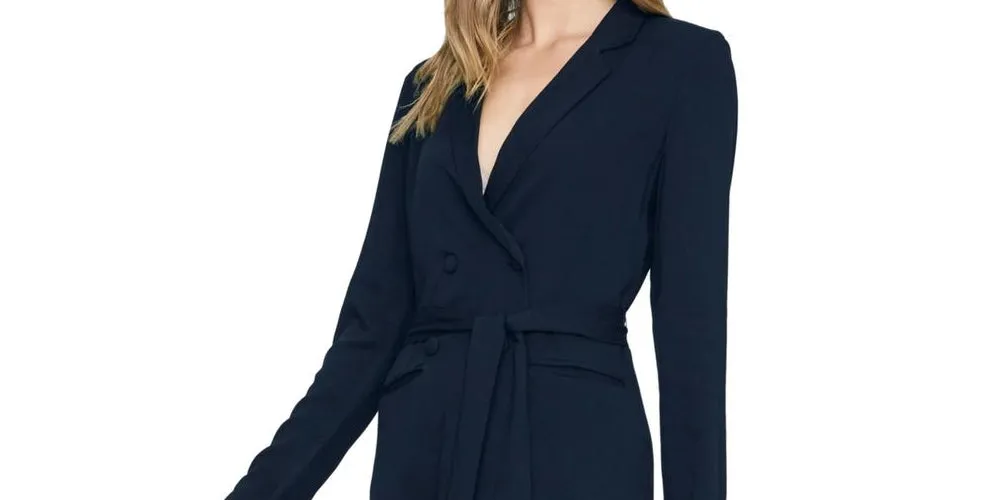 Sanctuary Women's Show Stopper Double Breasted Belted Mini Dress Black Size Medium