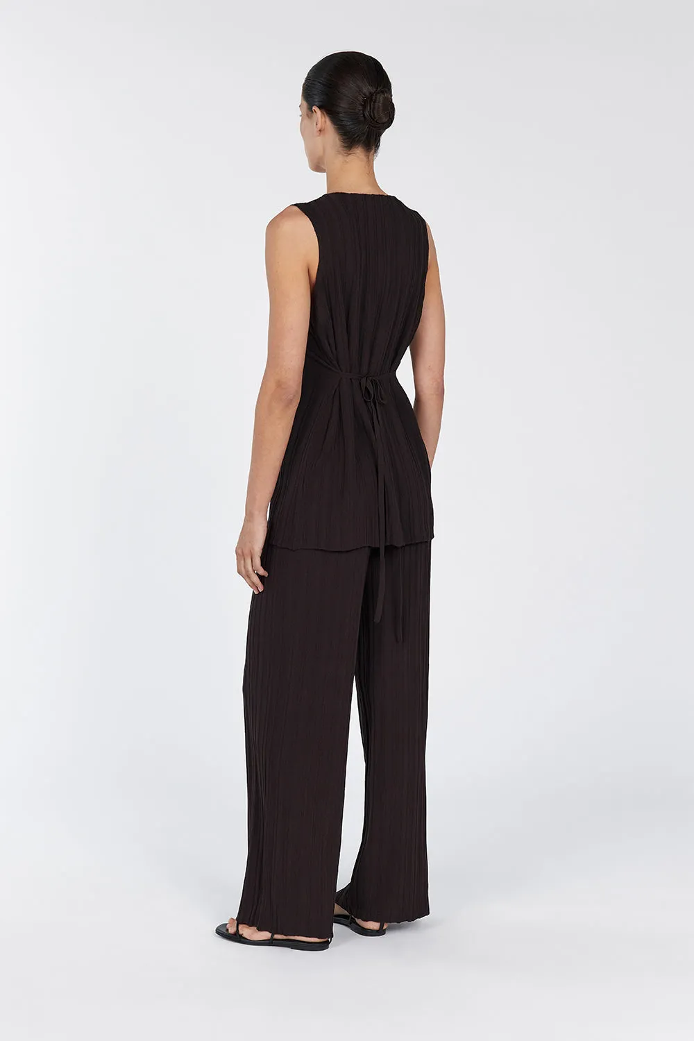 SYLVIA BITTER CHOC LONGLINE VEST