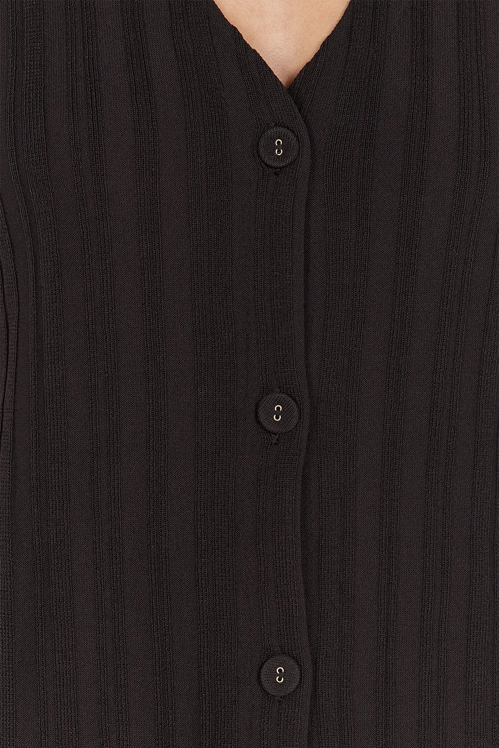 SYLVIA BITTER CHOC LONGLINE VEST