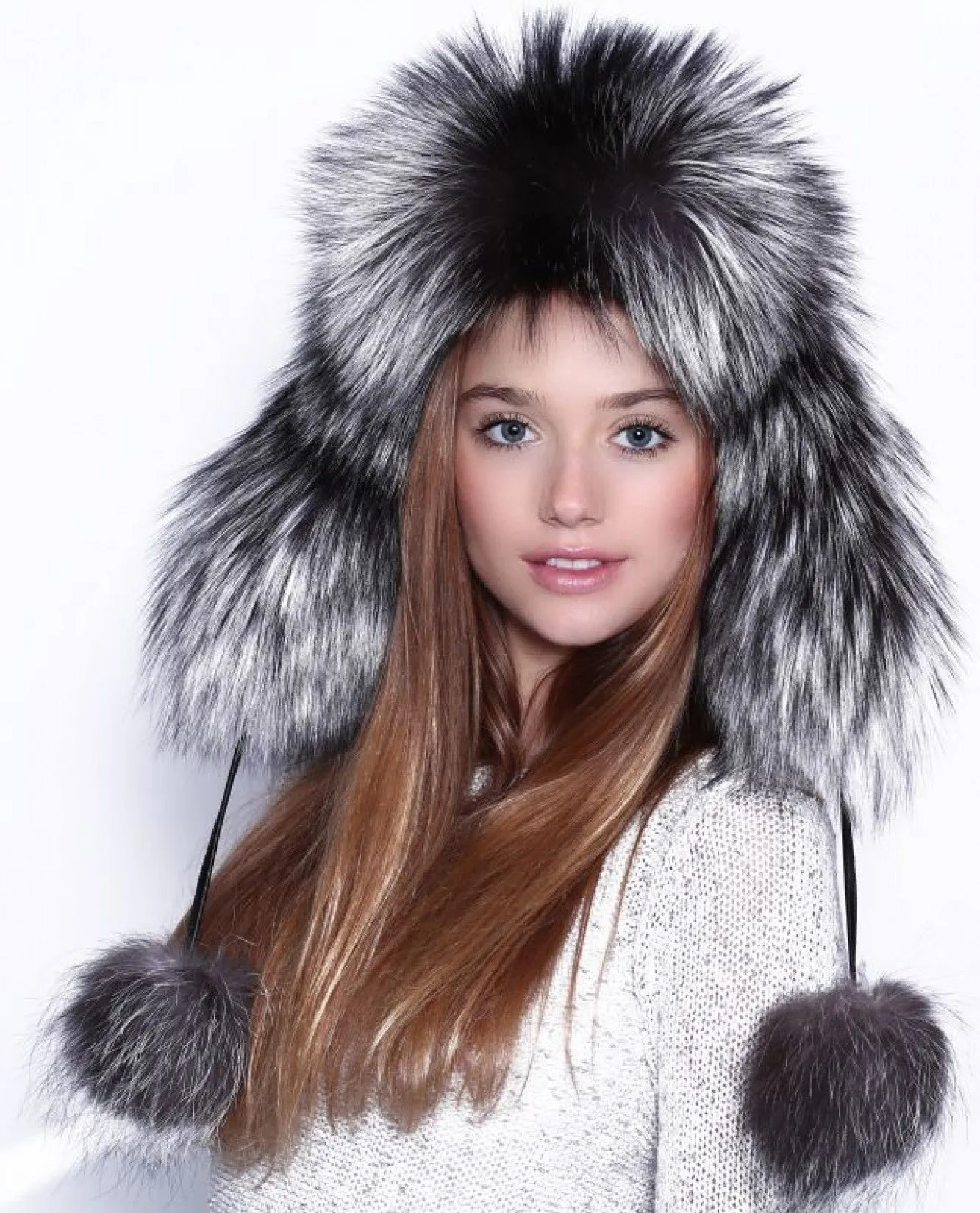 The Ladies Fox Fur Pilot Trapper Hat