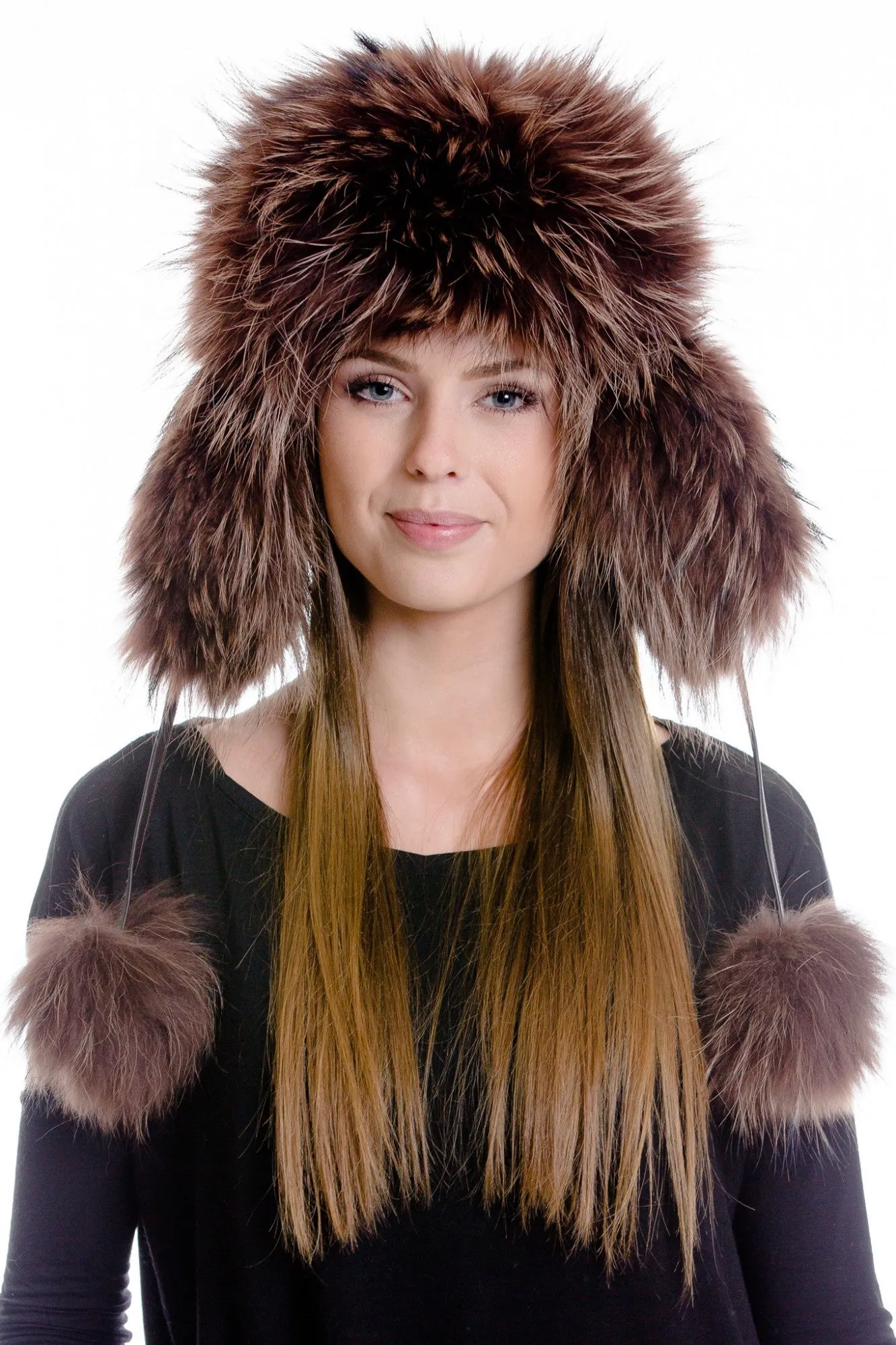 The Ladies Fox Fur Pilot Trapper Hat