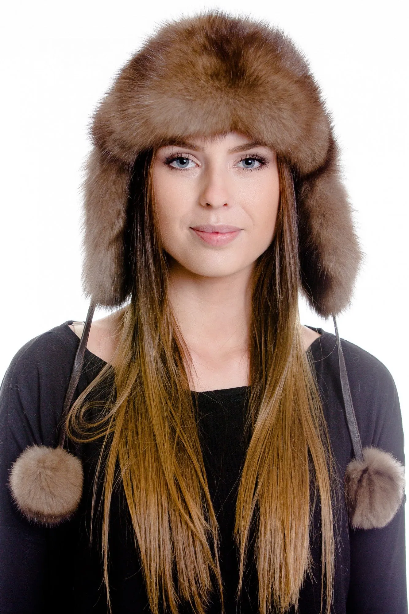 The Ladies Fox Fur Pilot Trapper Hat