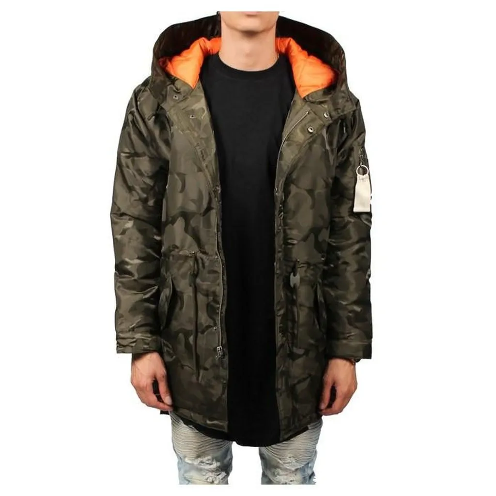 The Tonal Fatigue Fishtail Parka in Olive