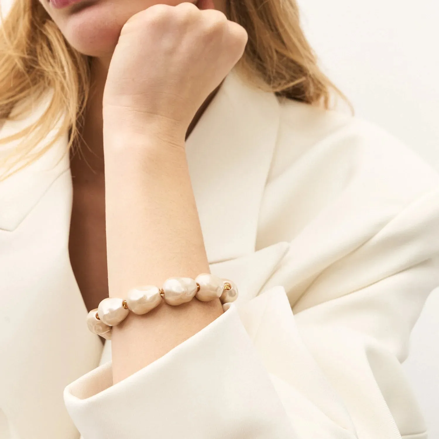 Vanessa Baroni - Organic Pearl Bracelet Champagner Pearl