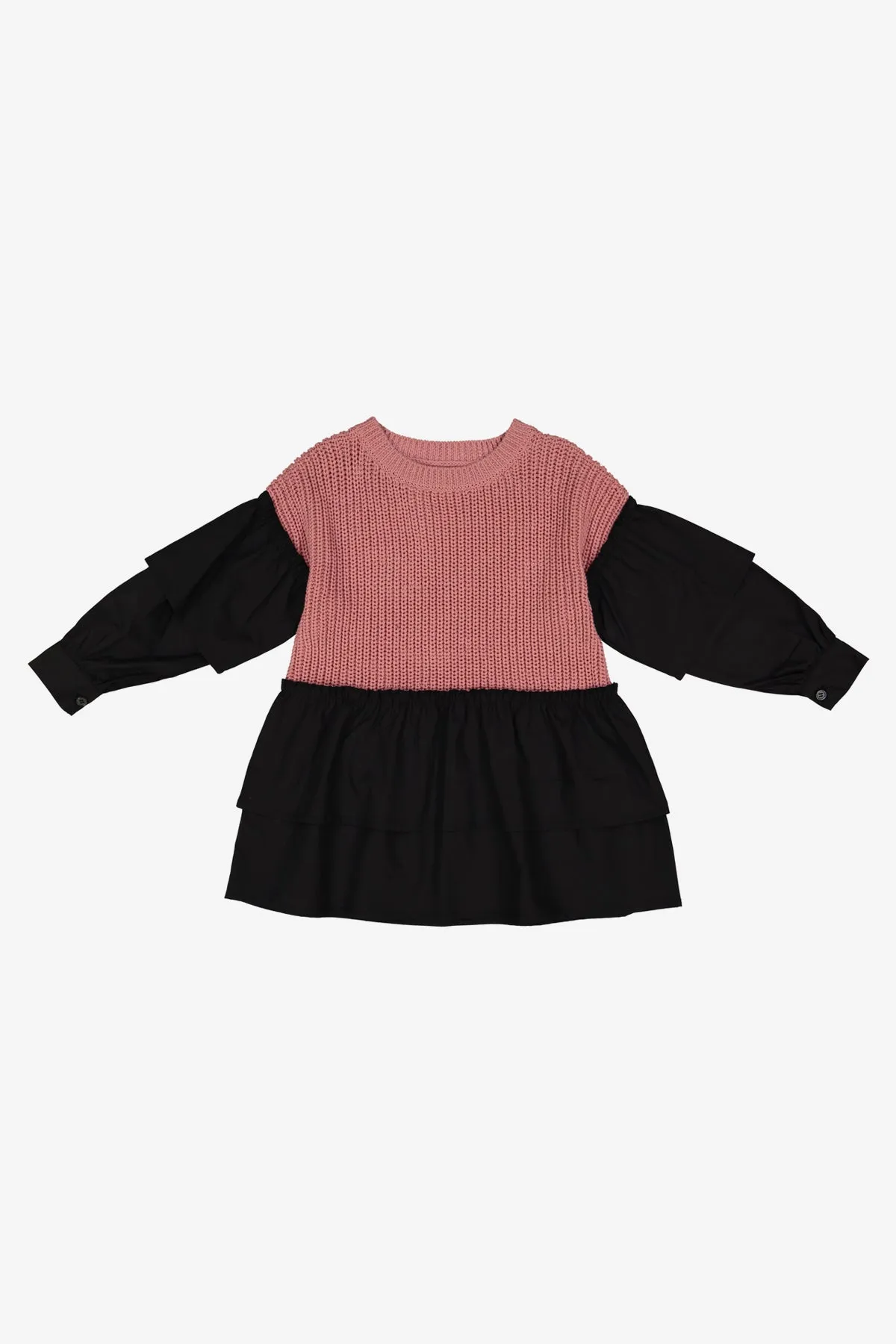 Vierra Rose Liv Two-Tone Girls Sweater - Nude