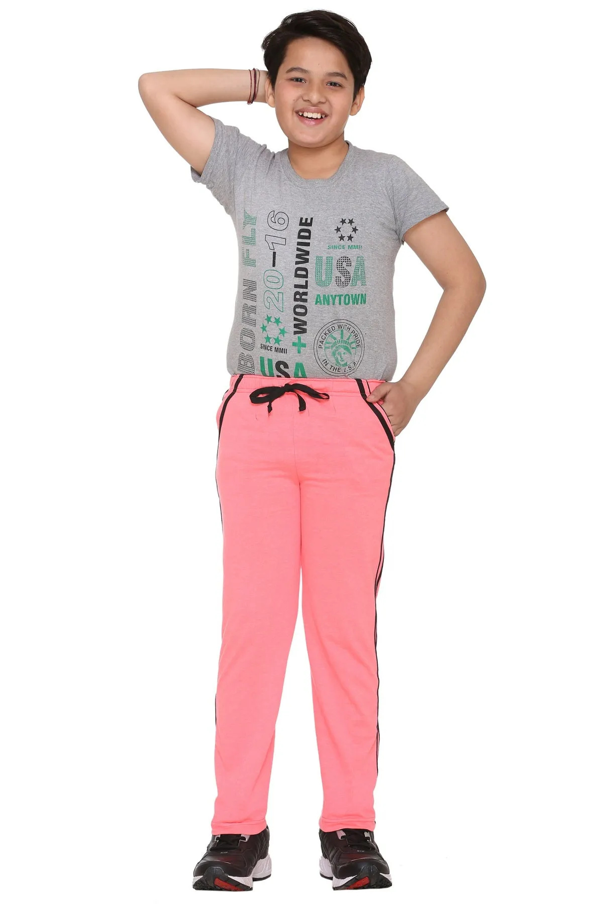 Vimal Jonney Kids's Peach Trackpants