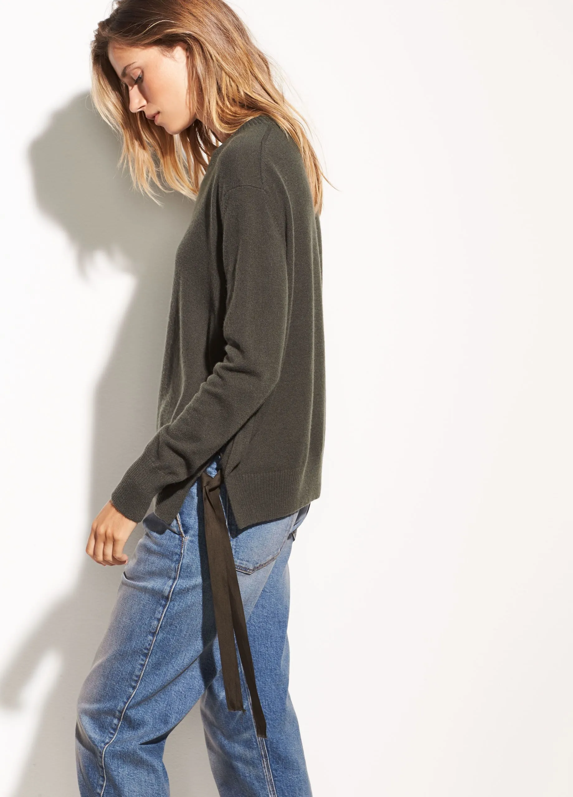 Vince - Side Tie Cashmere Crew