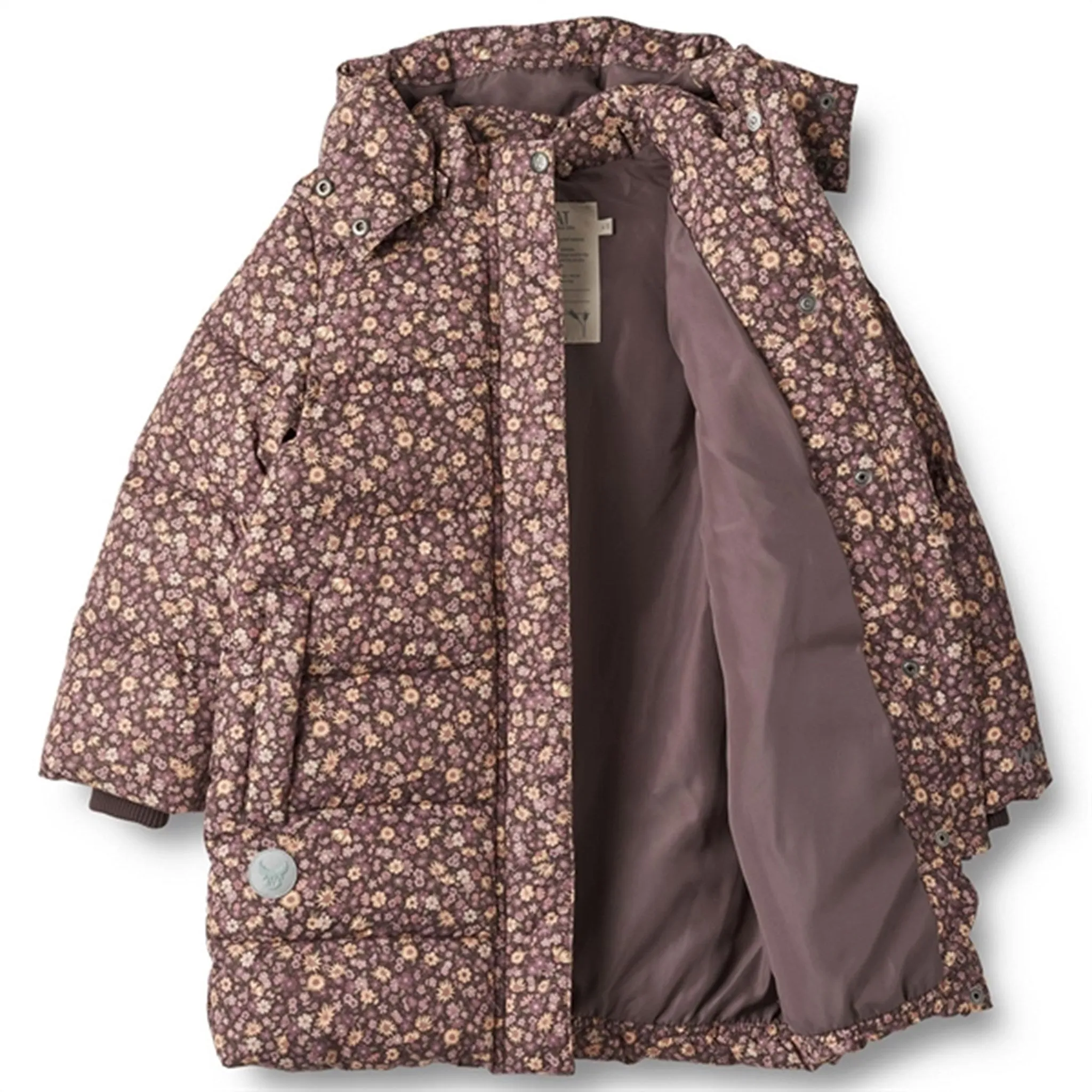 Wheat Puffer Jacket Yrsa Eggplant Flowers