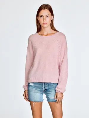 White   Warren - Blouson Sleeve Crewneck in Shell Pink
