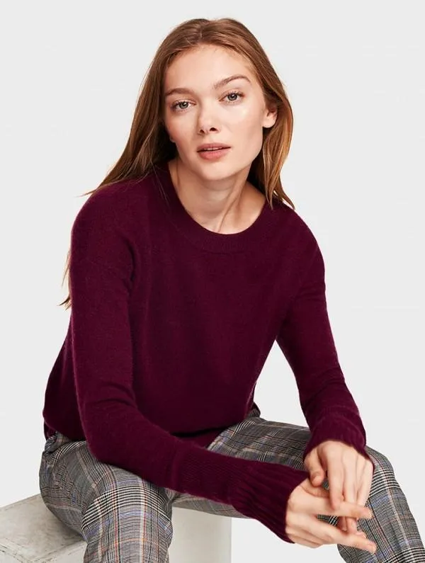 White   Warren - Circular Hem Crewneck Port Heather