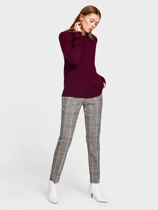 White   Warren - Circular Hem Crewneck Port Heather