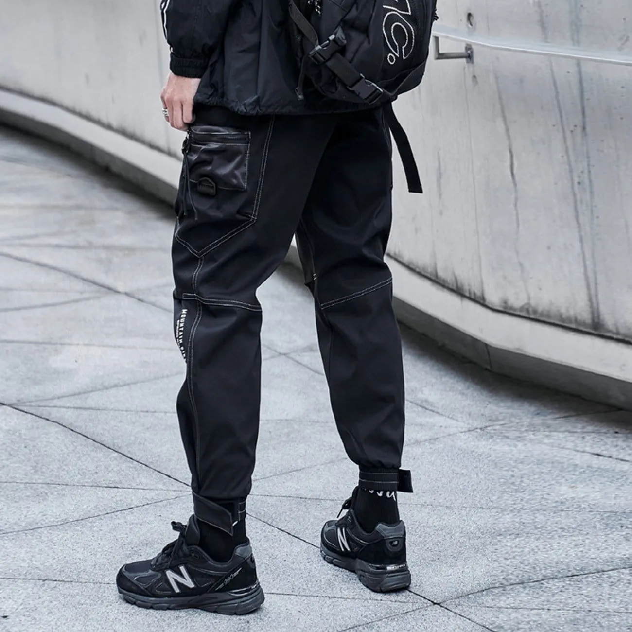 WLS Function Bright Line Zipper Pockets Velcro Cargo Pants